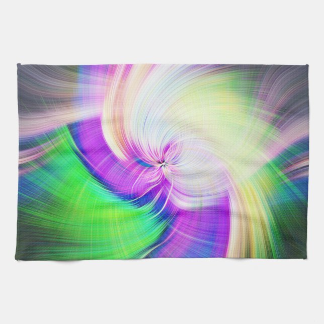 Paño De Cocina SPIRALFLUO - Fractal Psicodélico Colorido Moderno  (Horizontal)