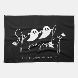 Paño De Cocina Spookone Season Text Y White Ghosts Halloween