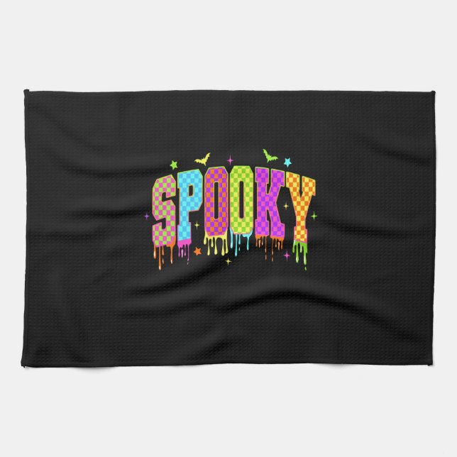 Paño De Cocina Spooky Checkered Halloween (Horizontal)