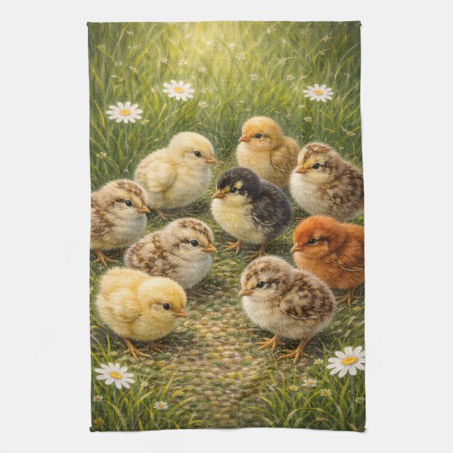 Paño De Cocina Spring Baby Chicks Kitchen Towel (Vertical)