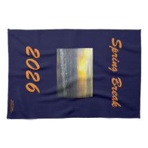 "SPRING BREAK 2026 OCEAN SUNSET KITCHEN TOWEL"