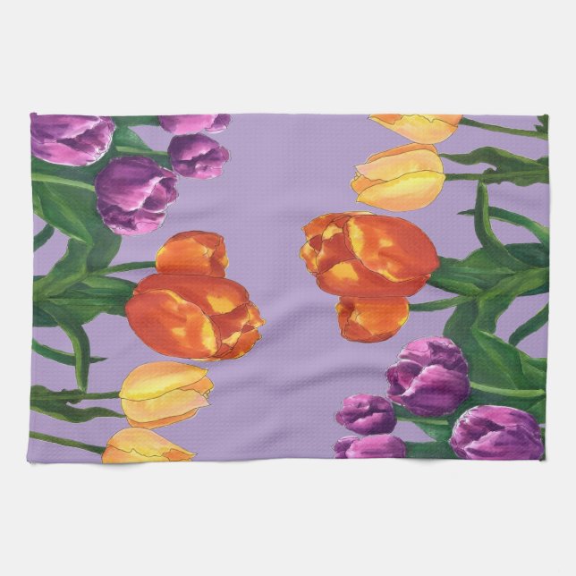 Paño De Cocina Spring Tulips Kitchen Towels (Horizontal)