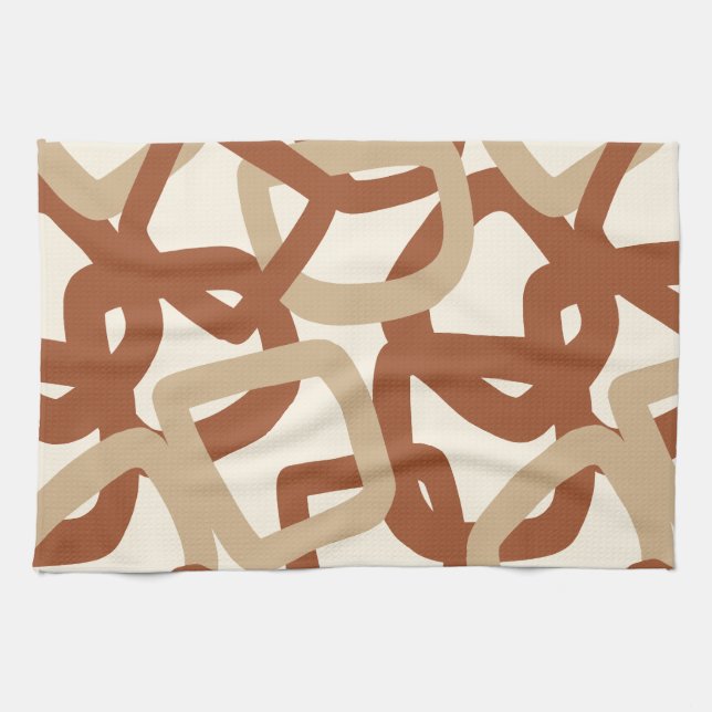 Paño De Cocina Square Tangle Burnt Sienna Cream (Horizontal)