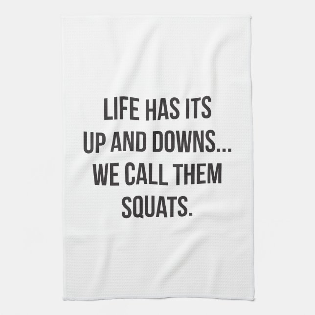 Paño De Cocina Squat, Life's Up And Downs, Leg Day, Funny Novedad (Vertical)