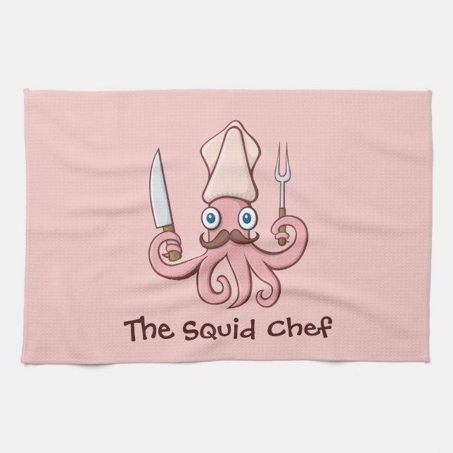Paño De Cocina Squid Chef Personalizado (Horizontal)
