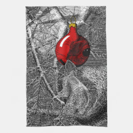 Paño De Cocina Squirrel in Christmas Tree