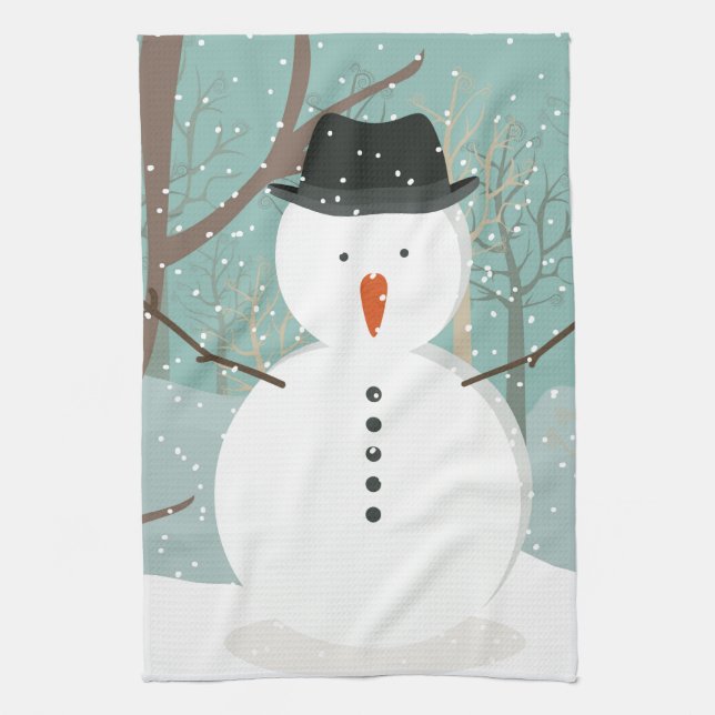 Paño De Cocina Sr. Winter Snowman (Vertical)