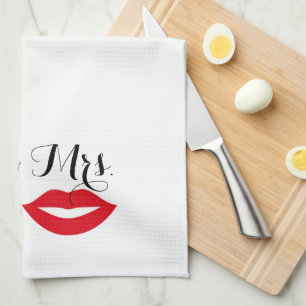Paño De Cocina Sr. y Sra. To Be Mustache & Lips Fiesta Hostess