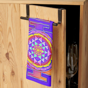 Paño De Cocina Sri Yantra - Diseño de símbolo del hinduismo 1