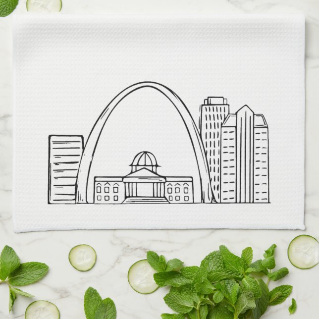 Paño De Cocina St. Louis Drawng Dishtowel - (Doblado)