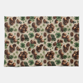 Paño De Cocina St. Patrick’s Day Coffee & Shamrock Pattern