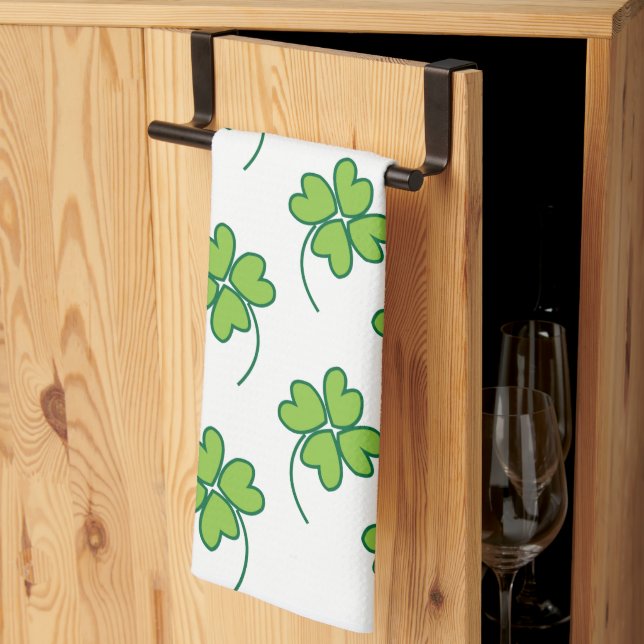 Paño De Cocina St Patrics Day Lucky Four Leaf Clover (Pliegue de tercios)