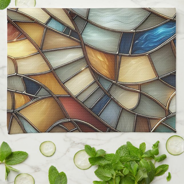 Paño De Cocina Stained Glass Waves (Doblado)