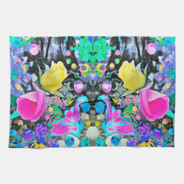 Paño De Cocina Stargazer Lily, Rosa y Collage de Hibiscus Rosa