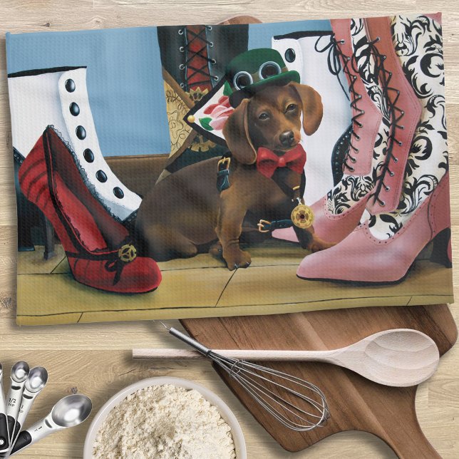 Paño De Cocina Steampunk Dachshund Shoes Boots Victoriano (Subido por el creador)