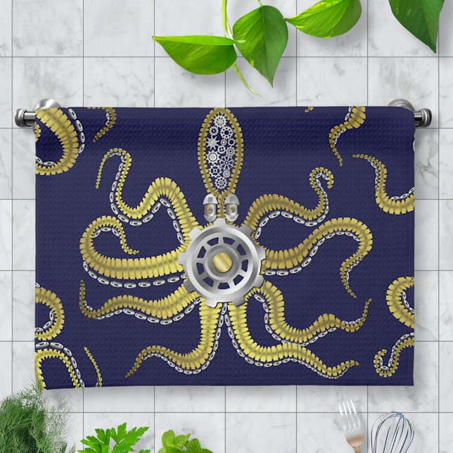 Paño De Cocina Steampunk Gears Octopus Kraken (Subido por el creador)