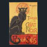 Paño De Cocina Steinlen: Charla Noir<br><div class="desc">Una toalla de cocina clásica hermosa de Nouveau del arte que ofrece un arte del poster para el cabaret Le Chat Noir,  pintado por el pintor y el printmaker franceses Suizo-nacidos Théophile Alejandro Steinlen de Nouveau del arte.</div>