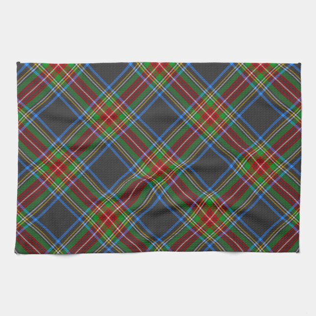 Paño De Cocina Stewart Stuart Black Clan Tartan Plaid (Horizontal)