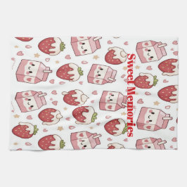 Paño De Cocina Strawberries and Milk Kitchen Towel