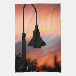 Paño De Cocina Streetlight Silhouette Sunset Twill Cotton Kitchen