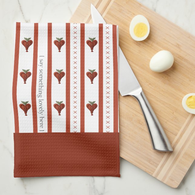 Paño De Cocina Stripes of Hearts (Doblado Cuarto)