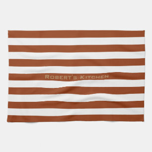 Paño De Cocina STRIPS Marrón ajustable con nombre
