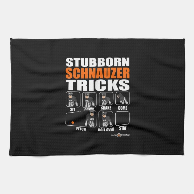 Paño De Cocina Stubborn Schnauzer Tricks Funny Schnauzer Gift (Horizontal)
