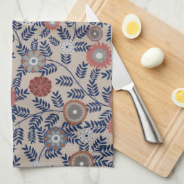 Paño De Cocina Stunning Teal and Magenta Foliage Pattern 