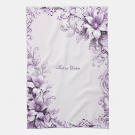 Paño De Cocina Stylish Purple Flowers Kitchen Towel