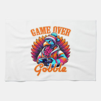 Paño De Cocina Stylized Hoodie Turkey Gamer with Distressed Orang