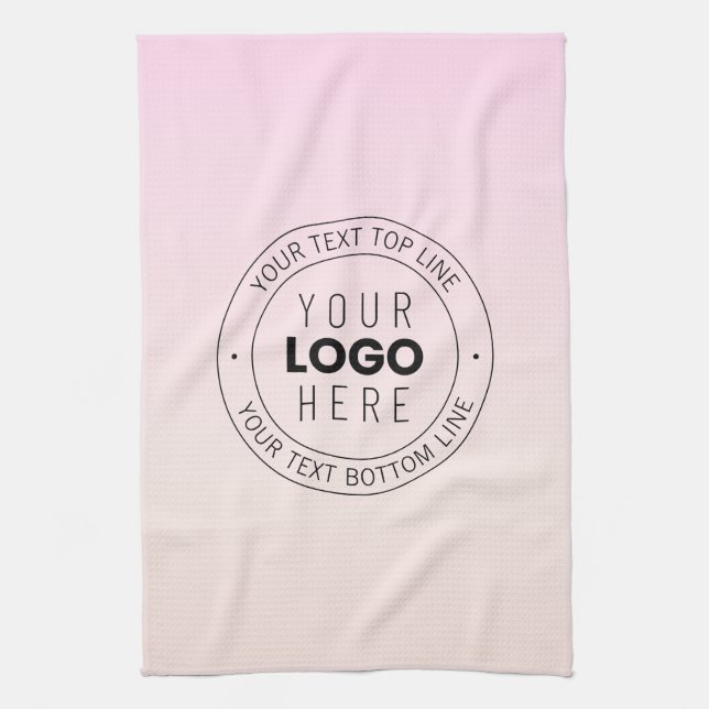 Paño De Cocina Su logotipo cargado | Texto circular editable (Vertical)