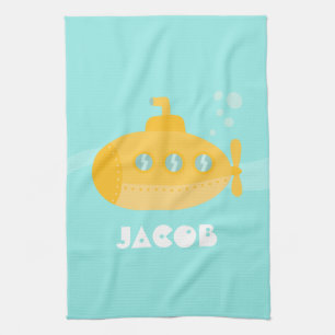 Paño De Cocina Submarino Amarillo Lindo, Submarino, Para Niños