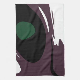 Paño De Cocina Submersión: Resumen negro, blanco, morado y verde