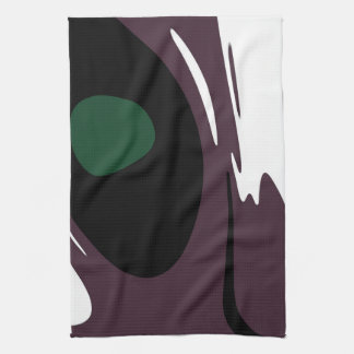 Paño De Cocina Submersión: Resumen negro, blanco, morado y verde
