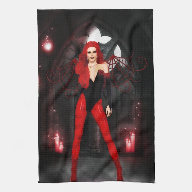 Paño De Cocina Súcubo Rojo (Vertical)