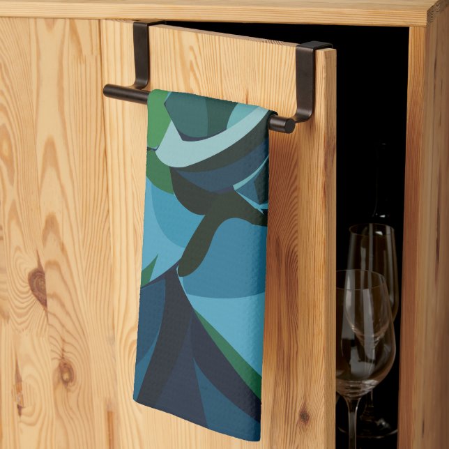 Paño De Cocina Suculentos Cactus Agave Azul (Pliegue de tercios)