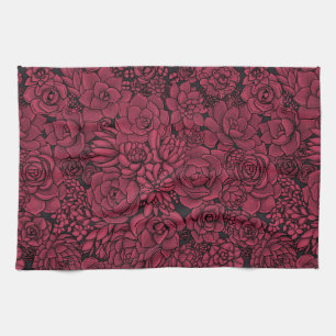 Paño De Cocina Suculentos en Viva Magenta- Color del año 2023
