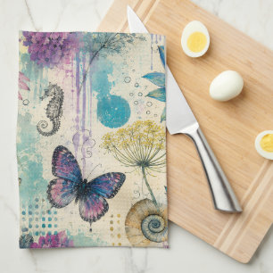 Paño De Cocina Sueño Acuático Floral Vibrante