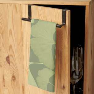 Paño De Cocina Sueño Botánico de Ginkgo Verde Suave 1