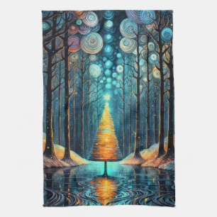 Paño De Cocina Sueño feriado irlandés 🎄 brillante árbol navideño