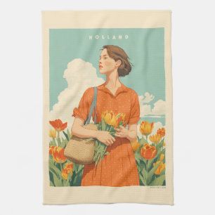 Paño De Cocina Sueños de tulipán en Holanda