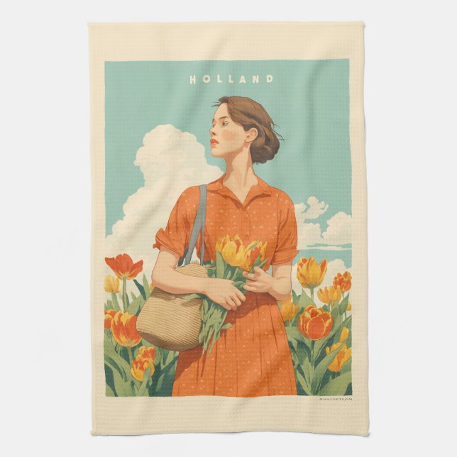 Paño De Cocina Sueños de tulipán en Holanda (Vertical)