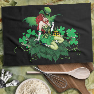 Paño De Cocina Suerte Verde Hada Irlandesa