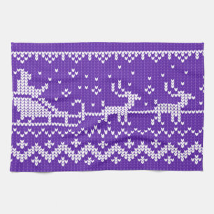 Paño De Cocina Suéter fea Santa Claus trineo y renos