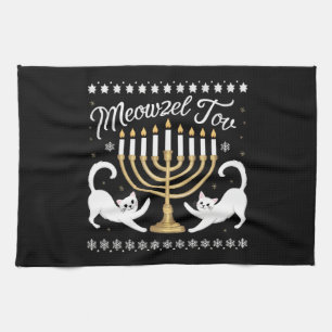 Paño De Cocina Suéter Feo Divertido Meowzel Tov Janucá Hanukkah