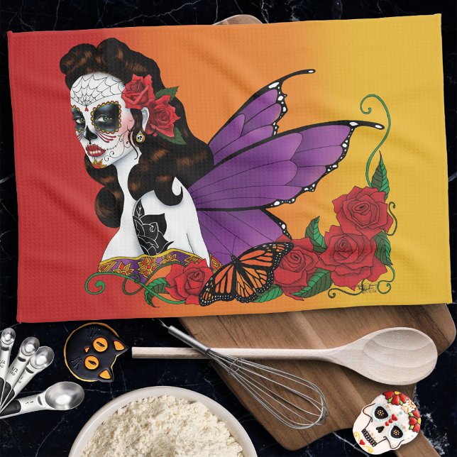 Paño De Cocina Sugar Skull Fairy Sunset (Subido por el creador)