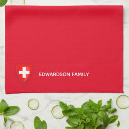 Paño De Cocina Suiza monograma del escudo de armas