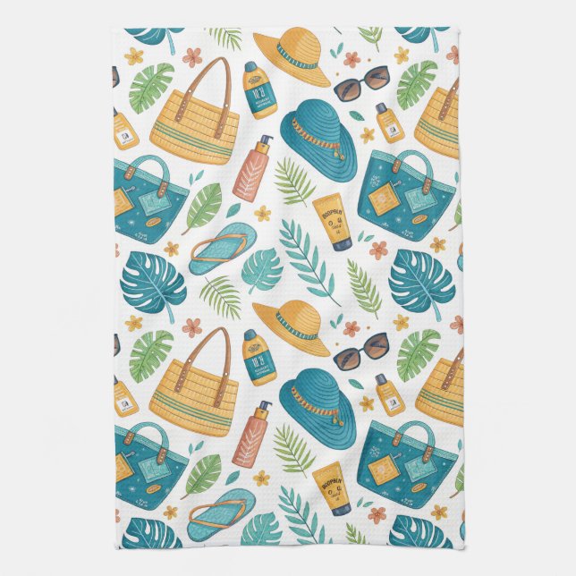 Paño De Cocina Summer Beach Essentials Pattern (1) (Vertical)