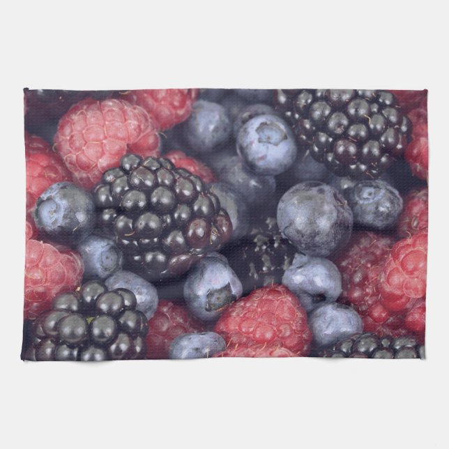 Paño De Cocina Summer Fruit Mixed Berries Close Up Photo (Horizontal)