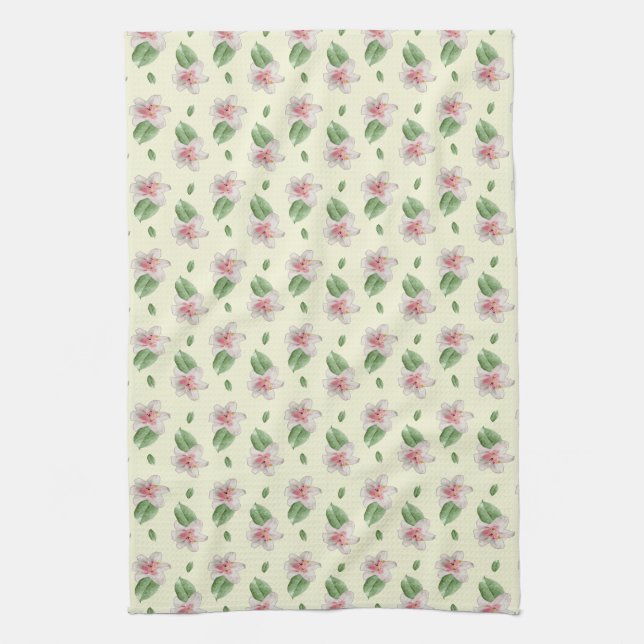Paño De Cocina Summer Lily Floral Seamless Pattern (Vertical)